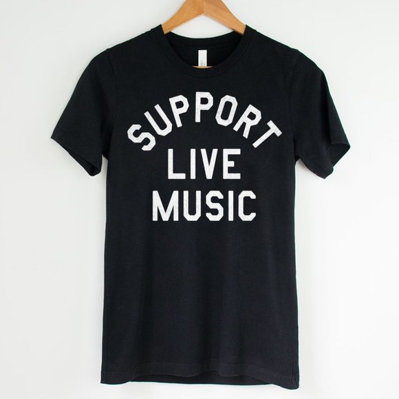 Bella Canvas Tops - Support Live Music Printed Graphic Tee